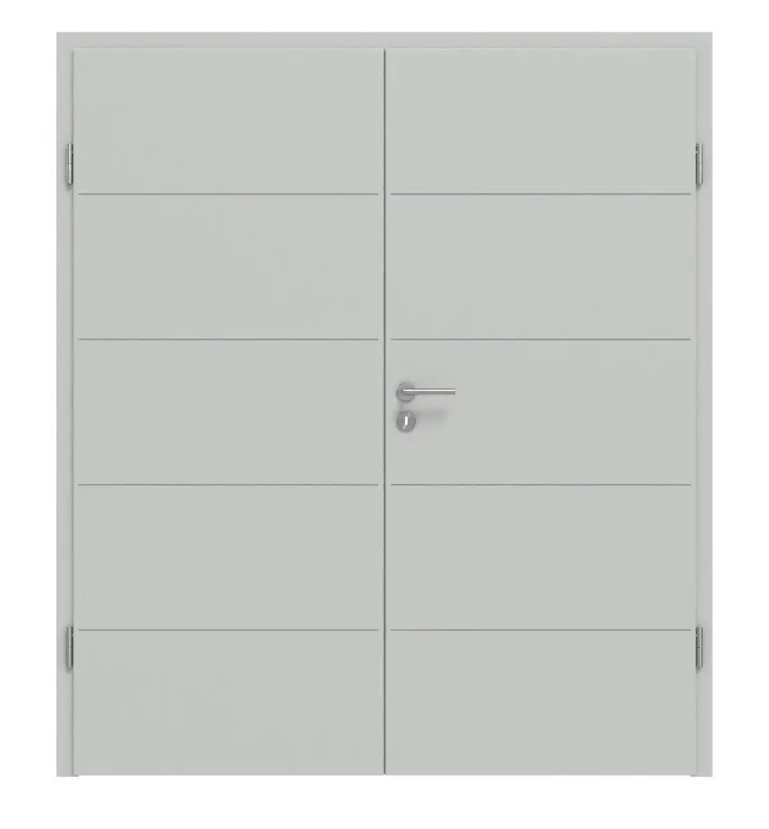 Widok frontowy Signum 27 Basic lakierowane szary RAL 7035 drzwi 2-skrzydłowe z ościeżnicą - Huga