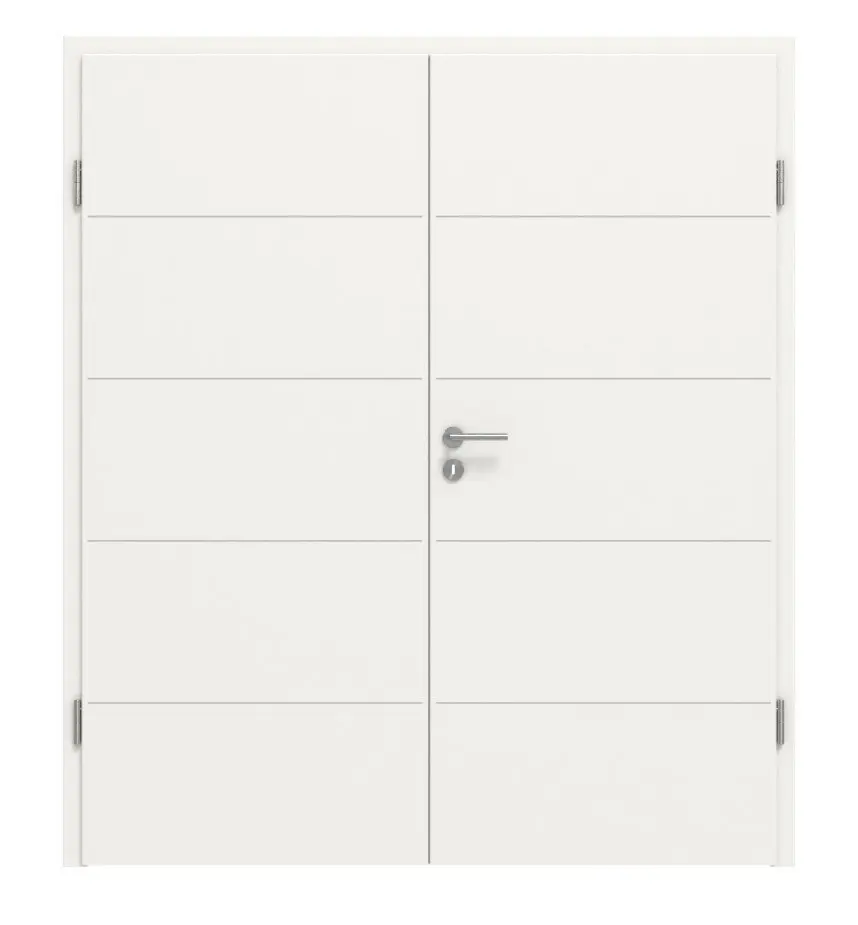 Widok frontowy Signum 27 Basic lakier biały beskidzki RAL 9016 drzwi dwuskrzydłowe z ościeżnicą - Huga