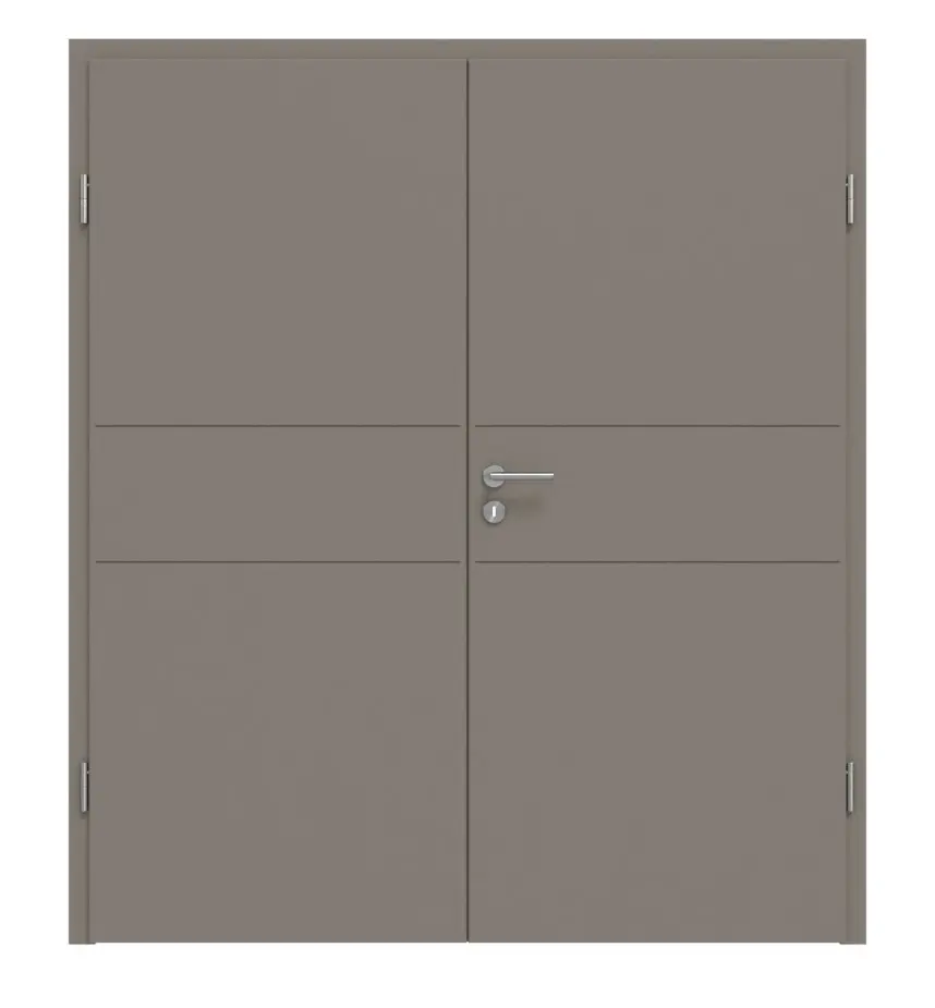 Frontansicht von Signum 29 Basic Lack Taupe RAL 7048 Doppelflügeltür inkl. Zarge - Huga