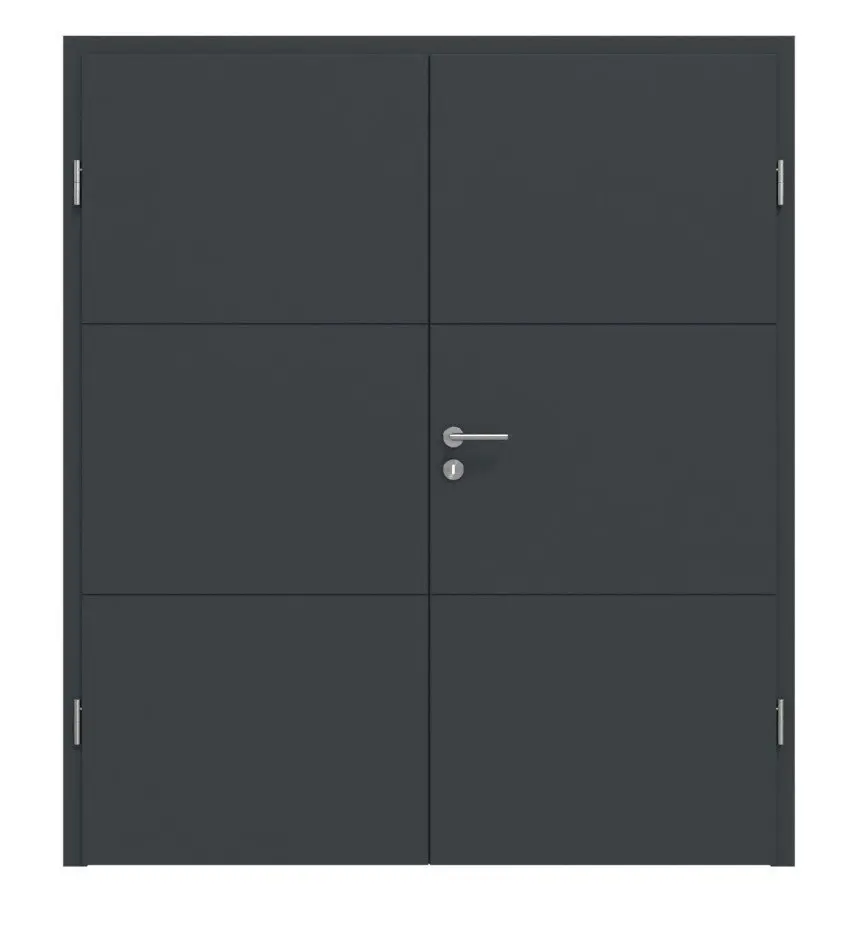 Widok frontowy modelu Signum 31 Basic lakier antracyt RAL 7016 drzwi dwuskrzydłowe z ościeżnicą - Huga