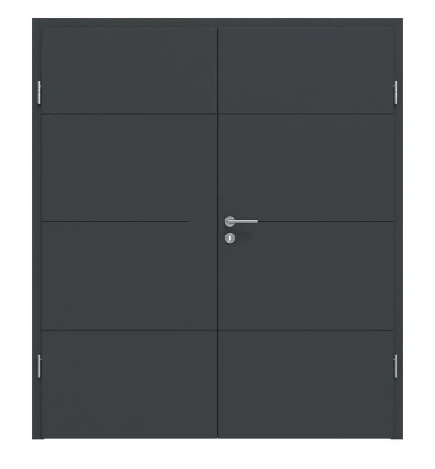 Widok frontowy Signum 34 Basic lakierowane antracyt RAL 7016 drzwi dwuskrzydłowe z ościeżnicą - Huga