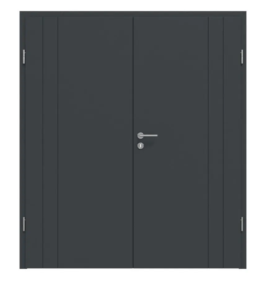 Widok frontowy marki Signum 39 Basic lakierowane antracyt RAL 7016 drzwi dwuskrzydłowe z ościeżnicą - Huga