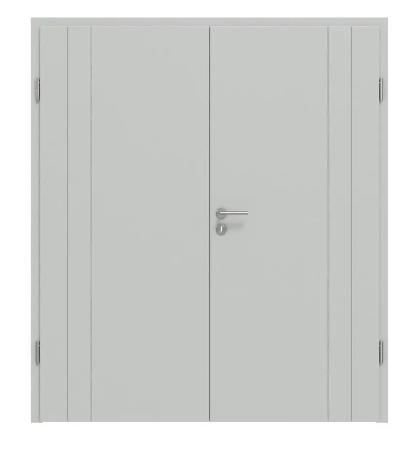 Widok frontowy Signum 39 Basic lakier szary RAL 7035 drzwi dwuskrzydłowe z ościeżnicą - Huga