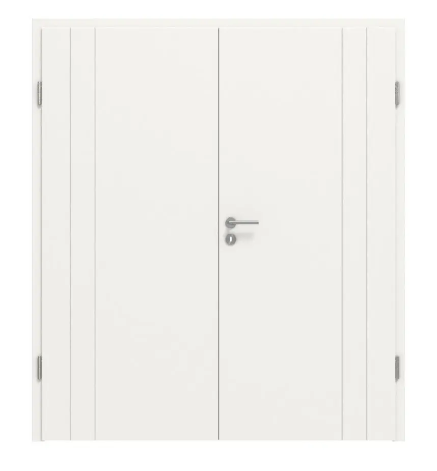Widok frontowy Signum 39 Basic lakierowane biały beskidzki RAL 9016 drzwi dwuskrzydłowe z ościeżnicą - Huga