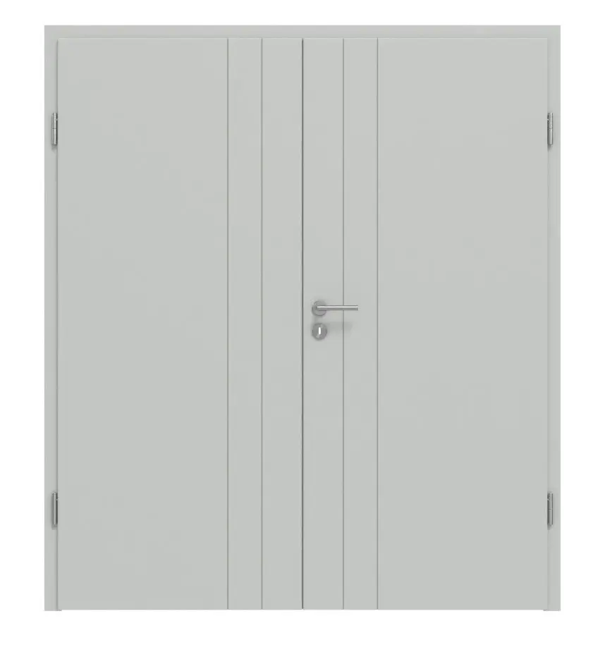 Widok frontowy Signum 44 Basic lakier szary RAL 7035 drzwi dwuskrzydłowe z ościeżnicą - Huga
