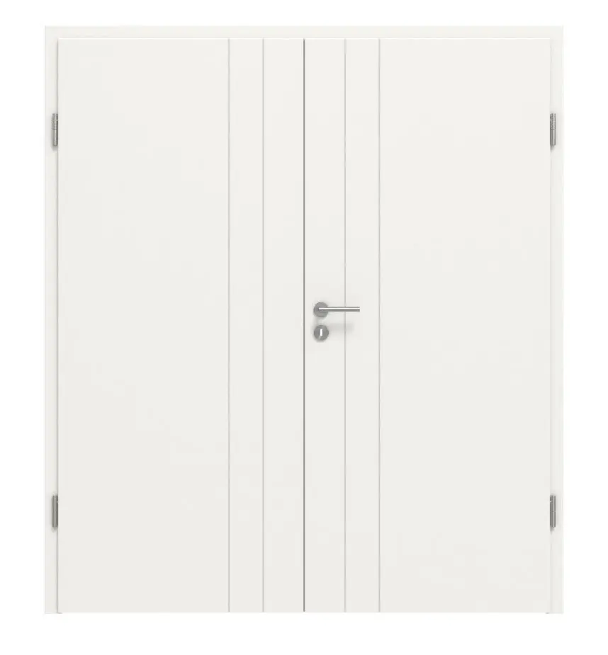 Widok frontowy modelu Signum 44 Basic lakier biały beskidzki RAL 9016 drzwi dwuskrzydłowe z ościeżnicą - Huga