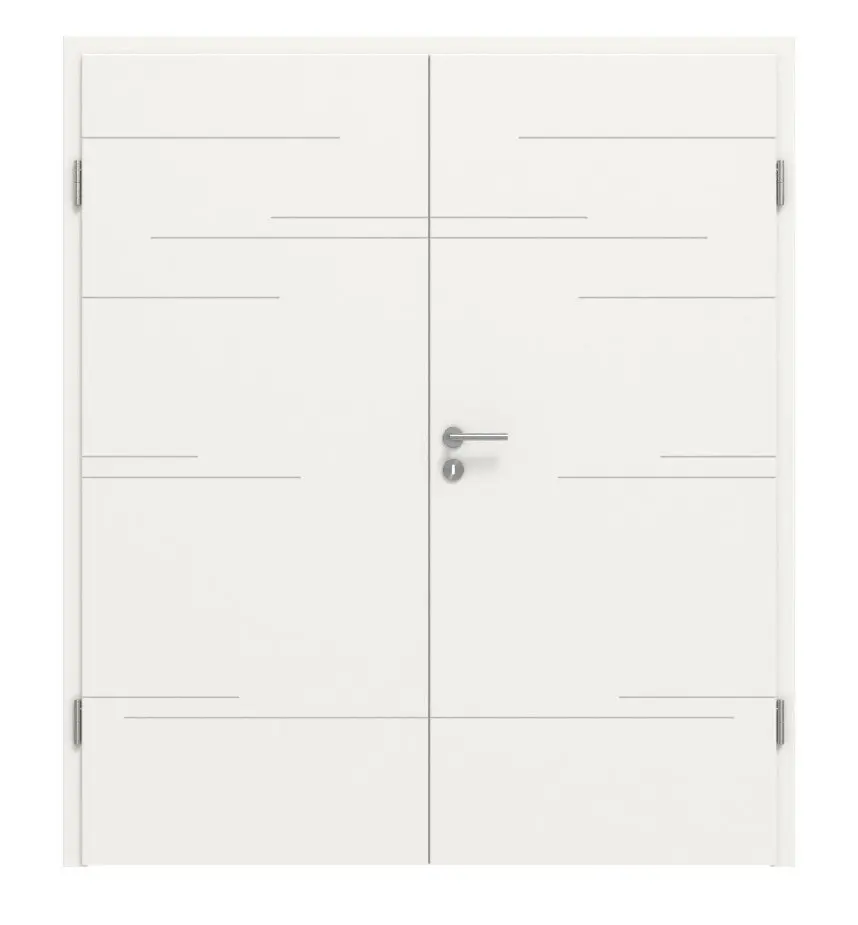 Widok frontowy Signum 50 Basic lakier biały beskidzki RAL 9016 drzwi dwuskrzydłowe z ościeżnicą - Huga