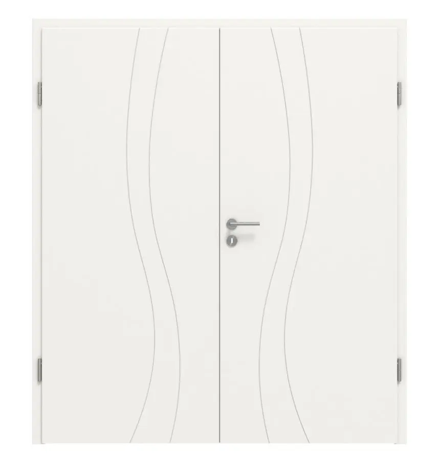 Widok frontowy Signum 51 Basic lakier biały beskidzki RAL 9016 drzwi dwuskrzydłowe z ościeżnicą - Huga