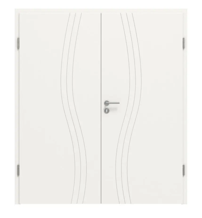 Widok frontowy Signum 53 Basic lakier biały beskidzki RAL 9016 drzwi dwuskrzydłowe z ościeżnicą - Huga