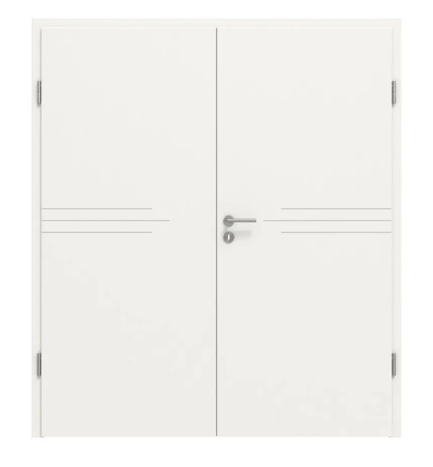 Widok frontowy Signum 56 Basic lakier biały beskidzki RAL 9016 drzwi dwuskrzydłowe z ościeżnicą - Huga