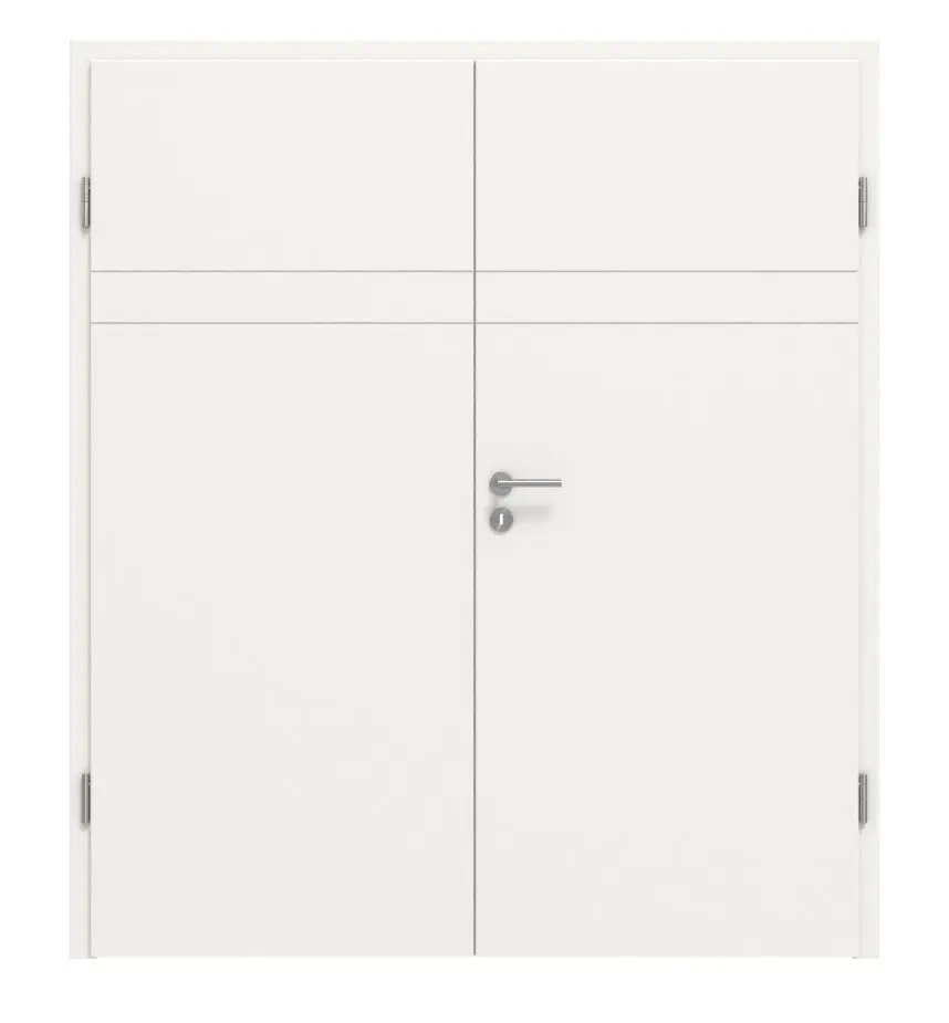 HÖRMANN Drzwi dwuskrzydłowe Groove 78 biały lakier DesignLine z ościeżnicą