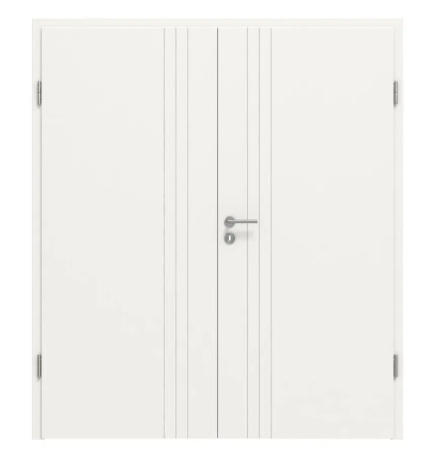 HÖRMANN drzwi dwuskrzydłowe Groove 85 biały lakier DesignLine z ościeżnicą