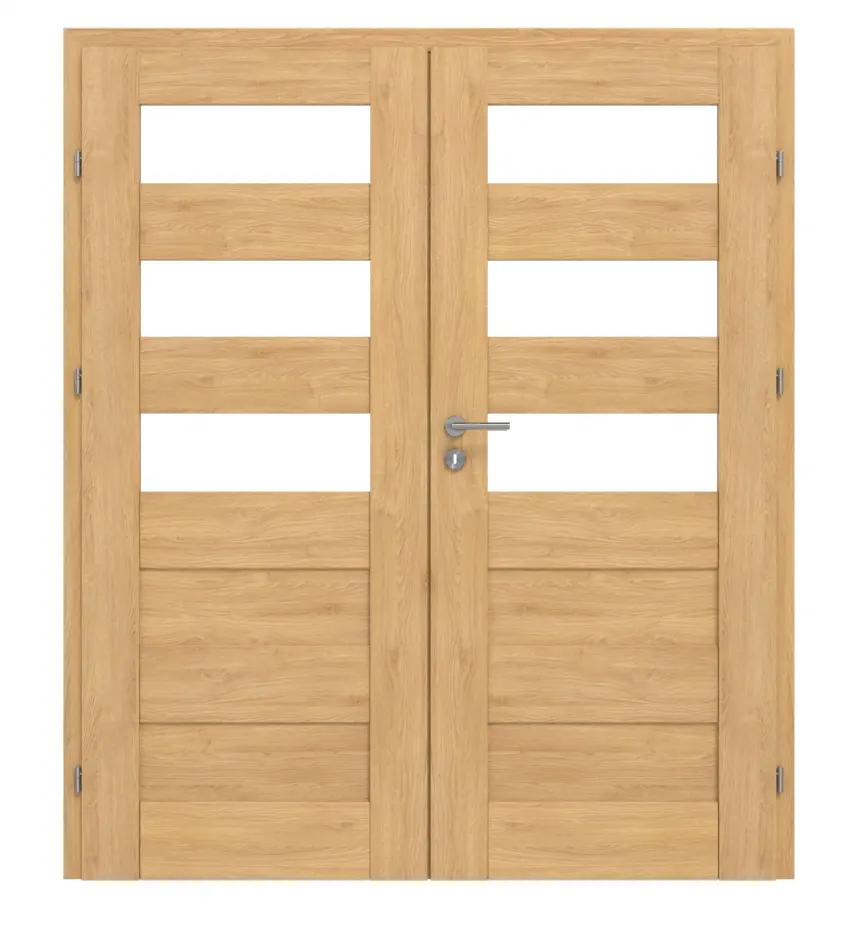 CLASSEN drzwi 2-skrzydłowe Havana M4 dąb olejowany 3D Look z przeszkleniem i ościeżnicą