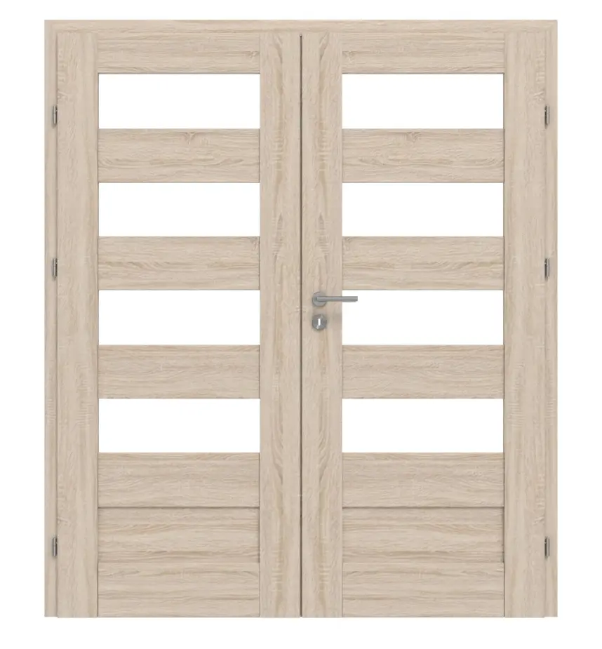 CLASSEN drzwi dwuskrzydłowe Havana M5 dąb Sonoma 3D Look z przeszkleniem w zestawie z ościeżnicą