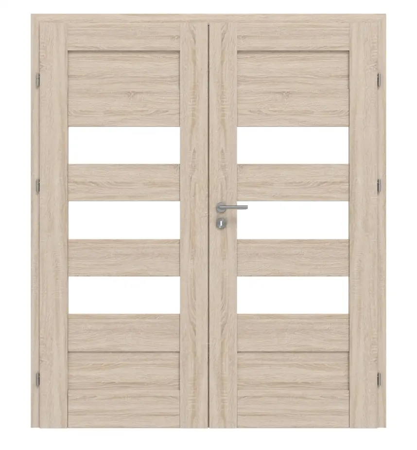 CLASSEN drzwi dwuskrzydłowe Havana M6 dąb Sonoma 3D Look z przeszkleniem i ościeżnicą