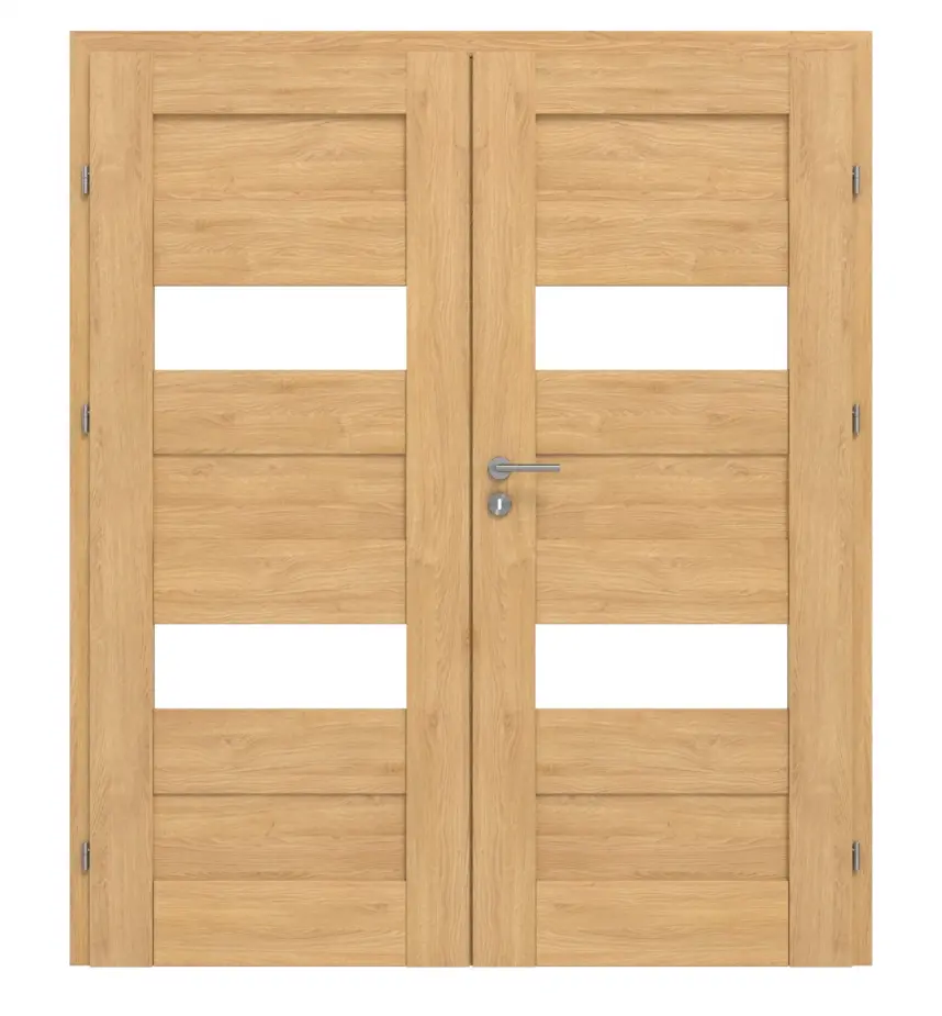 CLASSEN drzwi dwuskrzydłowe Havana M7 dąb olejowany 3D Look z przeszkleniem w zestawie z ościeżnicą