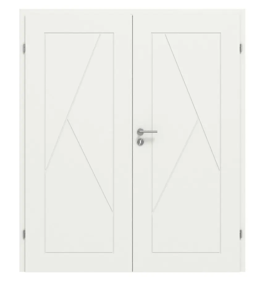 CLASSEN drzwi dwuskrzydłowe Linea Premium M11 RAL 9003 biały lakier z ościeżnicą