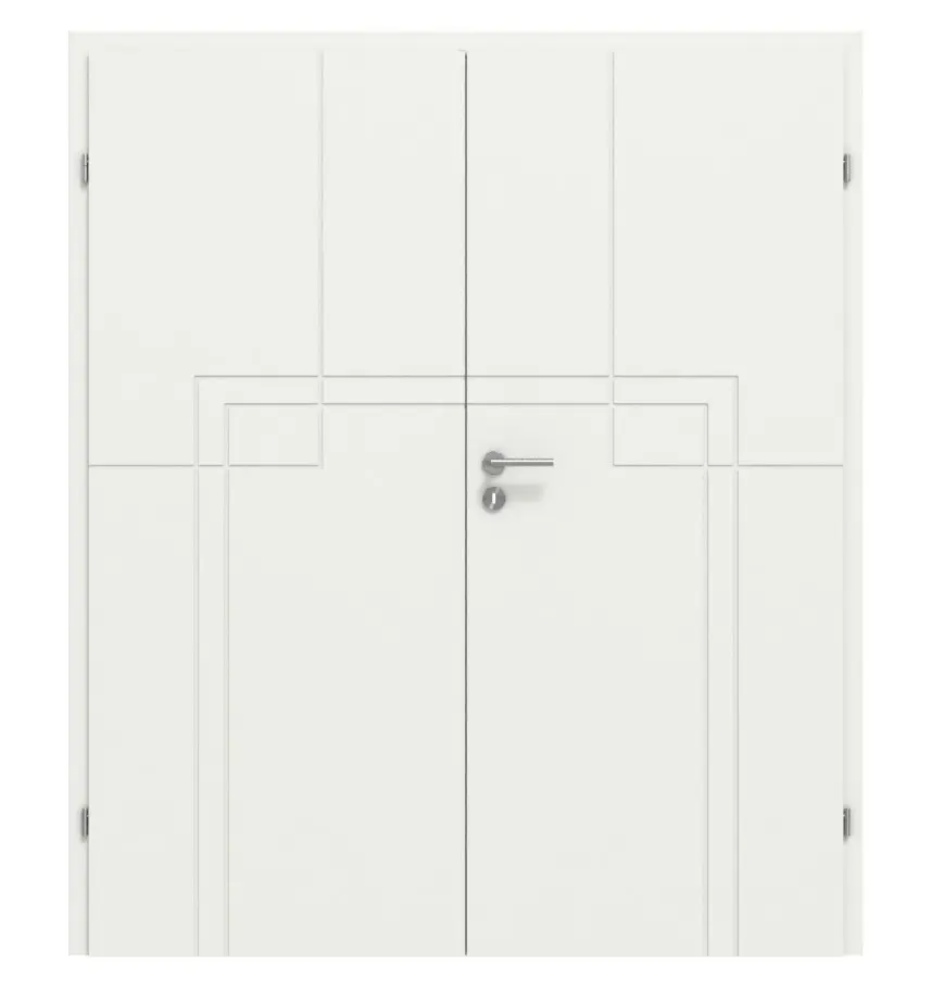 CLASSEN drzwi dwuskrzydłowe Linea Premium M2 RAL 9003 biały lakier z ościeżnicą