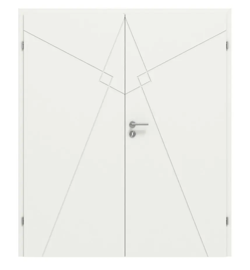 CLASSEN drzwi dwuskrzydłowe Linea Premium M3 RAL 9003 biały lakier z ościeżnicą