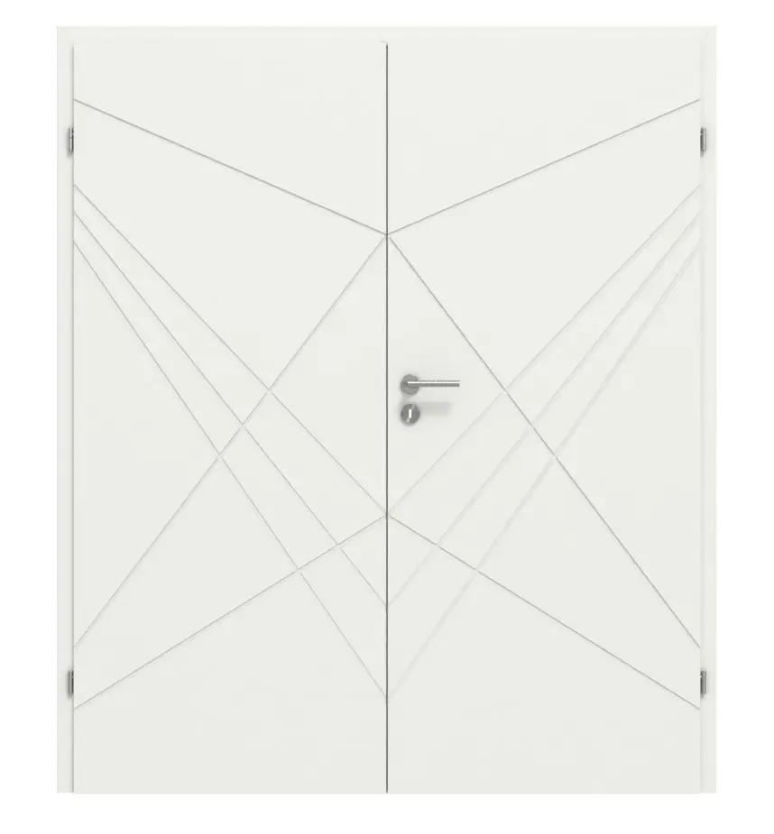 CLASSEN drzwi dwuskrzydłowe Linea Premium M4 RAL 9003 biały lakier z ościeżnicą