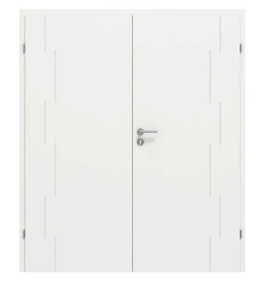 CLASSEN drzwi dwuskrzydłowe Linea Premium M5 RAL 9003 biały lakier z ościeżnicą