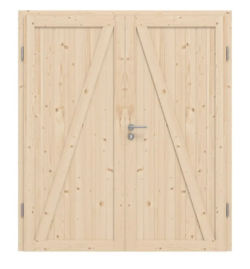 Widok frontowy drzwi dwuskrzydłowych Loft Z ze świerku litego z ościeżnicą - Radex