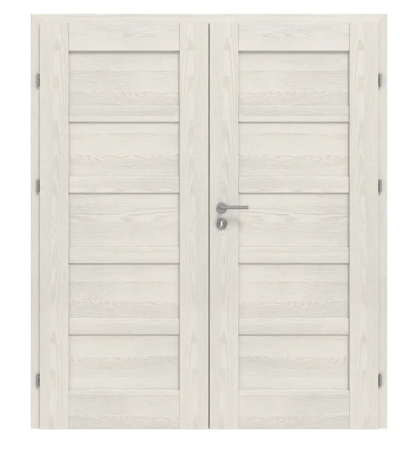 CLASSEN drzwi dwuskrzydłowe Lukka M1 jesion biały 3D Look z ościeżnicą