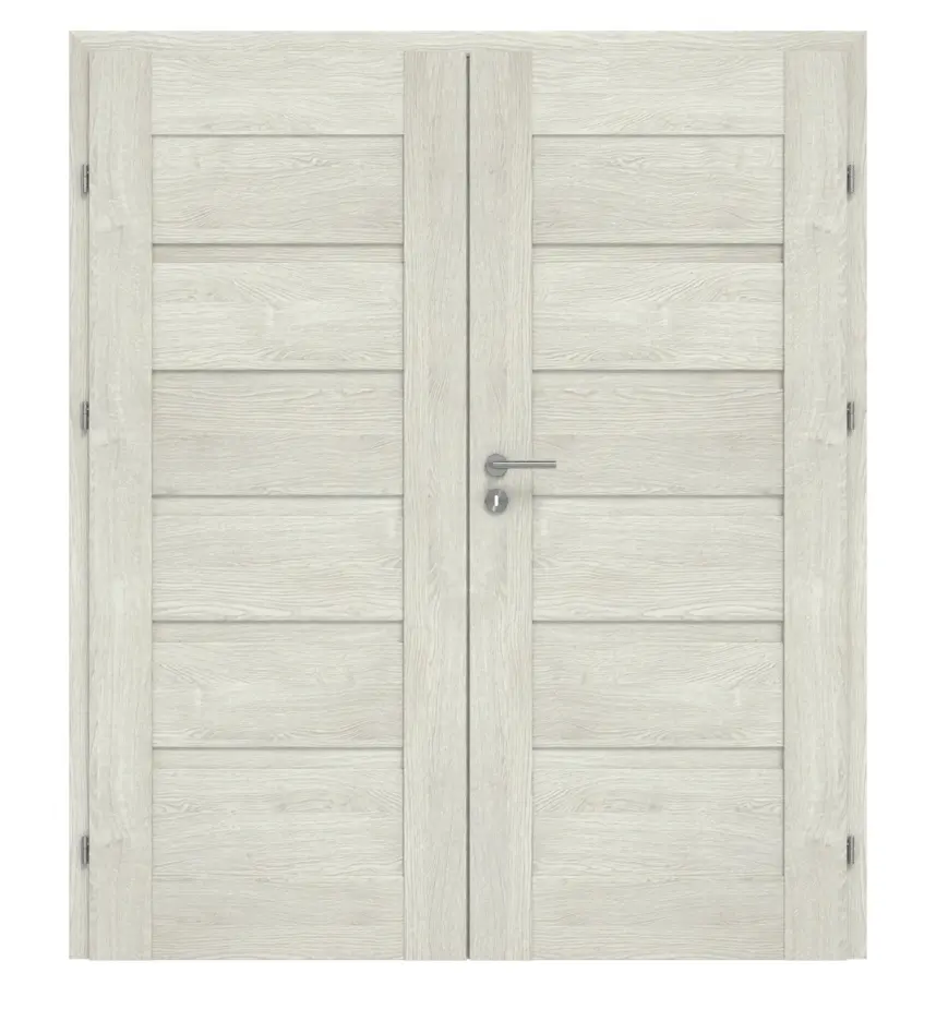 CLASSEN drzwi dwuskrzydłowe Magnetic M1 dąb szary 3D Look z ościeżnicą 