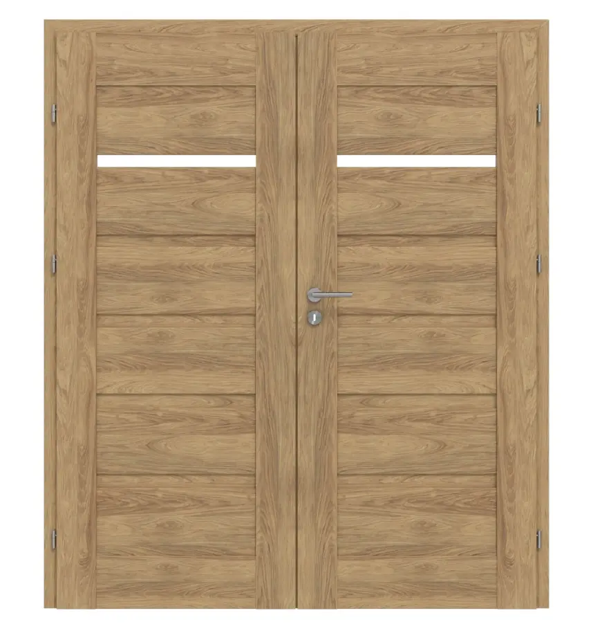 CLASSEN drzwi dwuskrzydłowe Magnetic M2 dąb Tocantis 3D Look z przeszkleniem i ościeżnicą