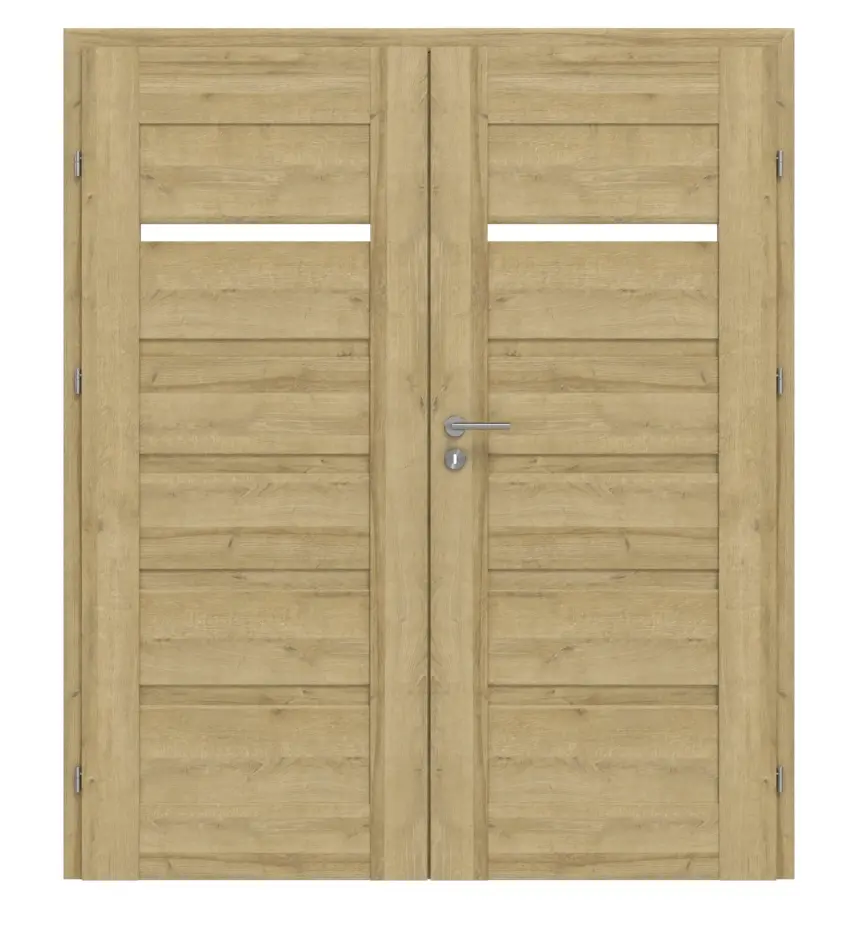 CLASSEN drzwi dwuskrzydłowe Magnetic M2 Dąb Riviera 3D Look z przeszkleniem z ościeżnicą