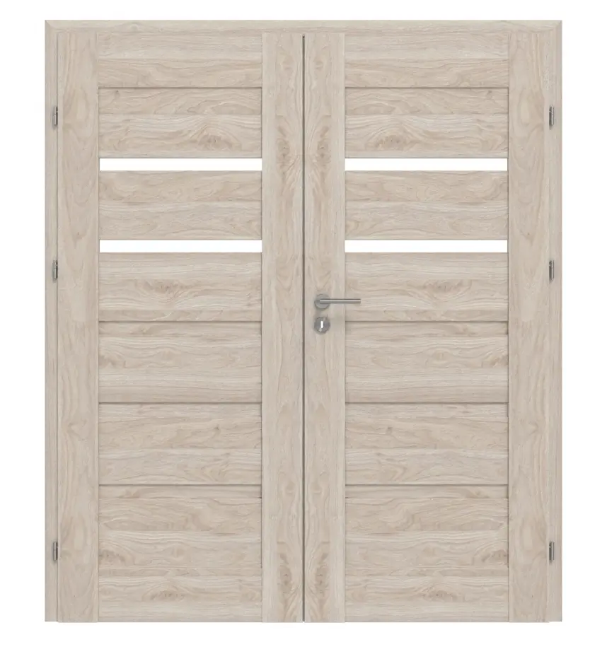 CLASSEN drzwi dwuskrzydłowe Magnetic M3 orzech Kolumbia jasny 3D Look z przeszkleniem wraz z ościeżnicą
