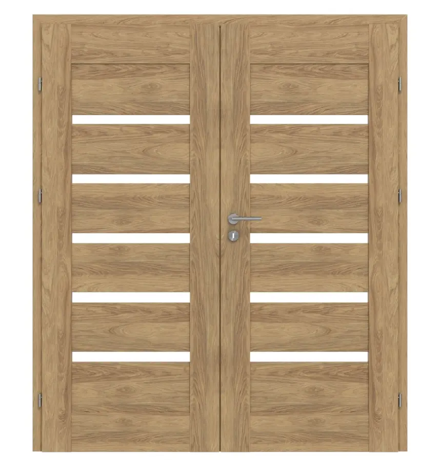 CLASSEN drzwi dwuskrzydłowe Magnetic M4 dąb Tocantis 3D Look z przeszkleniem i ościeżnicą
