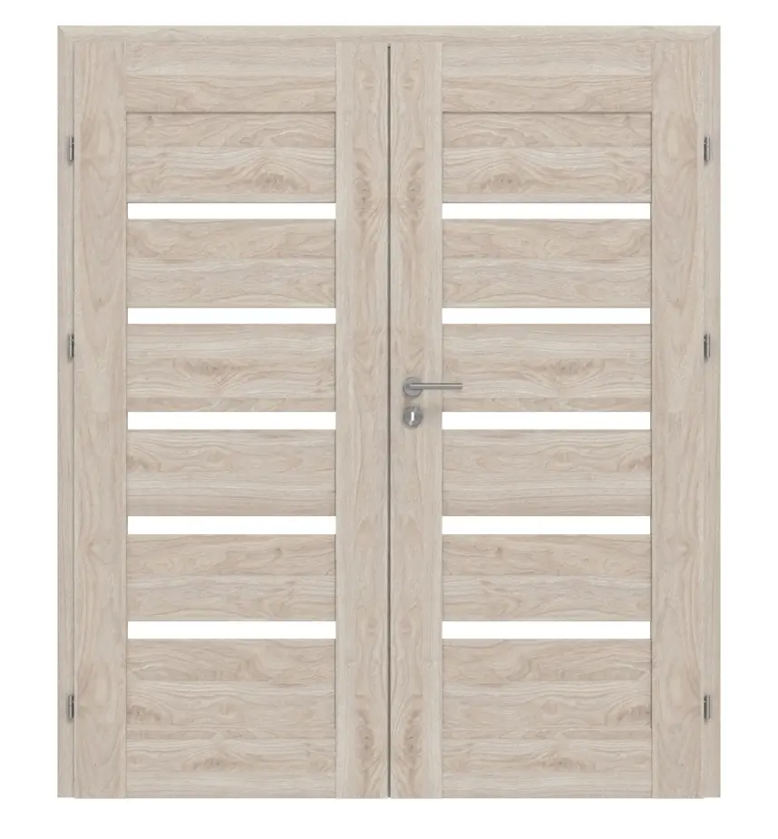 CLASSEN drzwi dwuskrzydłowe Magnetic M4 Orzech Kolumbia jasny 3D Look z przeszkleniem w zestawie z ościeżnicą