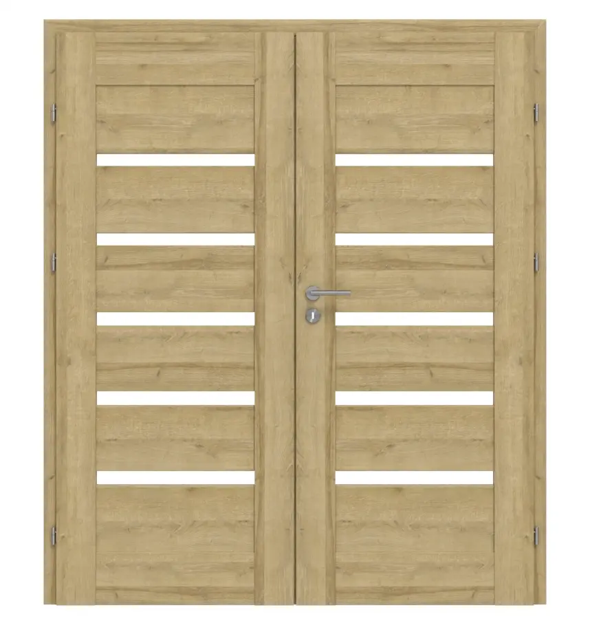 CLASSEN drzwi dwuskrzydłowe Magnetic M4 Riviera dąb 3D Look z przeszkleniem z ościeżnicą