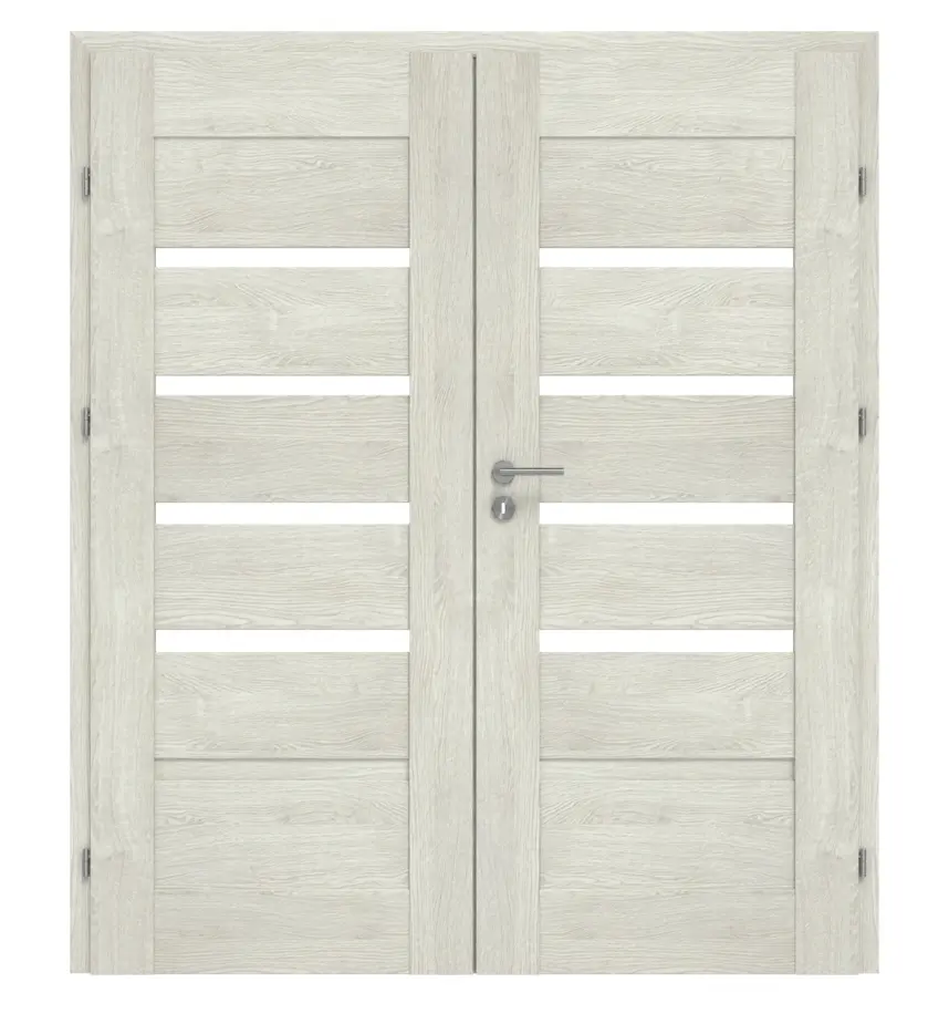 CLASSEN drzwi dwuskrzydłowe Magnetic M6 dąb szary 3D Look z przeszkleniem i ościeżnicą