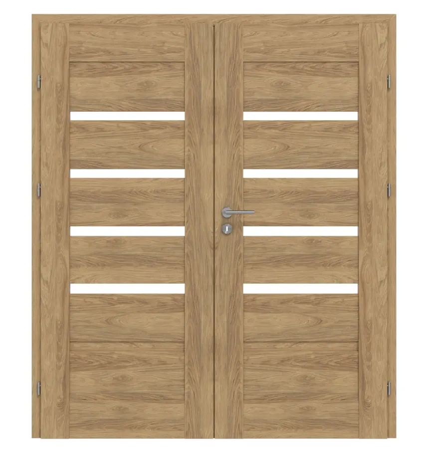 CLASSEN drzwi dwuskrzydłowe Magnetic M6 dąb Tocantis 3D Look z przeszkleniem i ościeżnicą