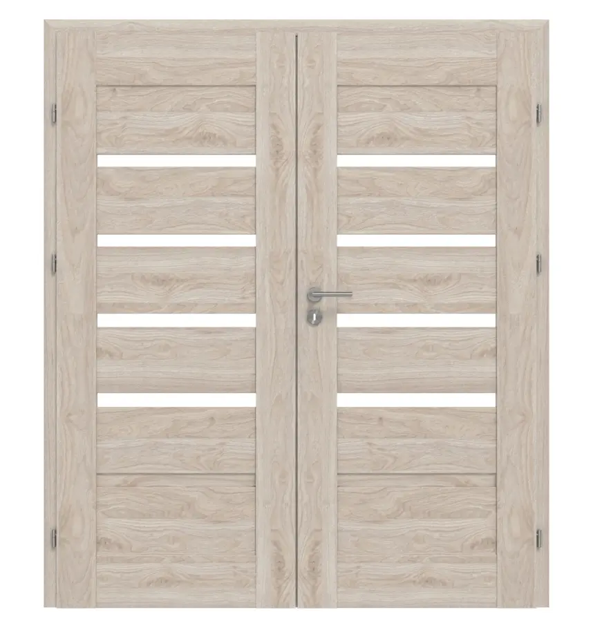 CLASSEN drzwi dwuskrzydłowe Magnetic M6 orzech Kolumbia jasny 3D Look z przeszkleniem w zestawie z ościeżnicą
