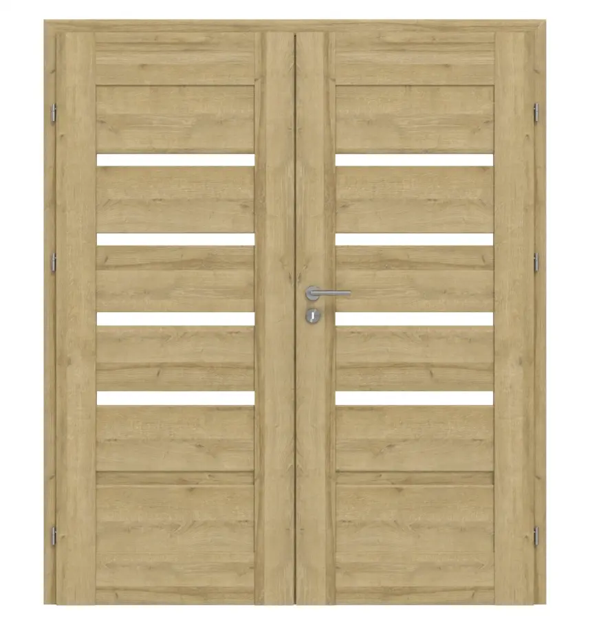 Classen drzwi dwuskrzydłowe Magnetic M6 Riviera dąb 3D Look z przeszkleniem wraz z ościeżnicą