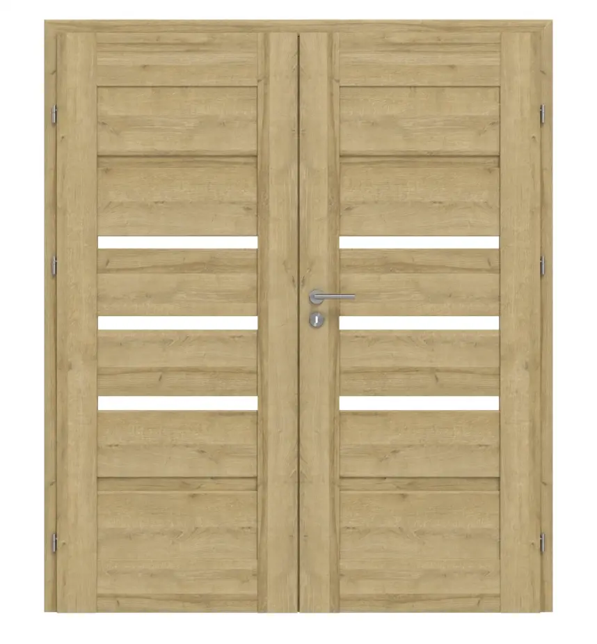 CLASSEN drzwi 2-skrzydłowe Magnetic M7 Riviera dąb 3D Look z przeszkleniem i ościeżnicą