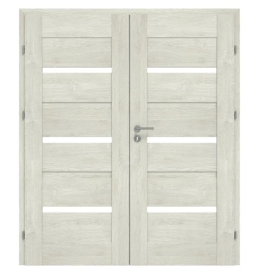 CLASSEN drzwi dwuskrzydłowe Magnetic M8 dąb szary 3D Look z przeszkleniem w zestawie z ościeżnicą