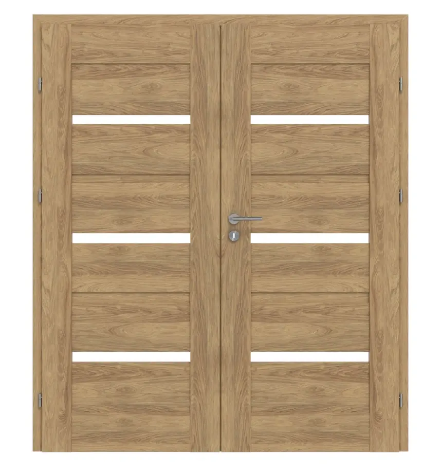 CLASSEN drzwi dwuskrzydłowe Magnetic M8 dąb Tocantis 3D Look z przeszkleniem i ościeżnicą