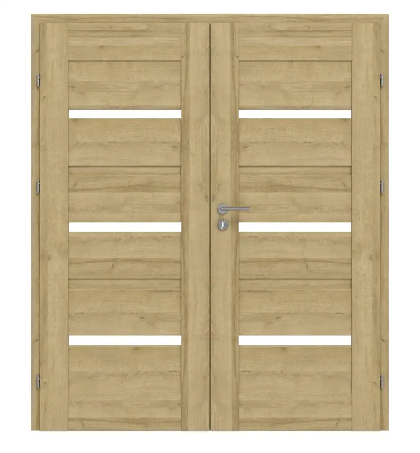 CLASSEN drzwi dwuskrzydłowe Magnetic M8 Riviera dąb 3D Look z przeszkleniem z ościeżnicą