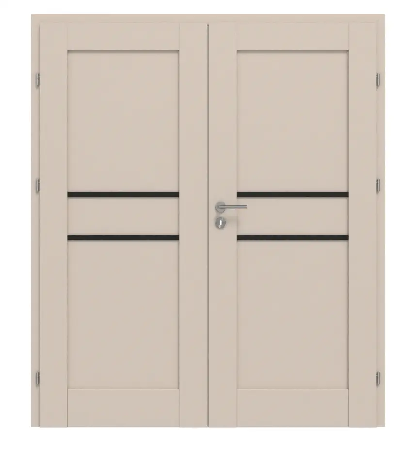 CLASSEN drzwi 2-skrzydłowe Mamba M1 Uni Kaszmir Iridium z ościeżnicą