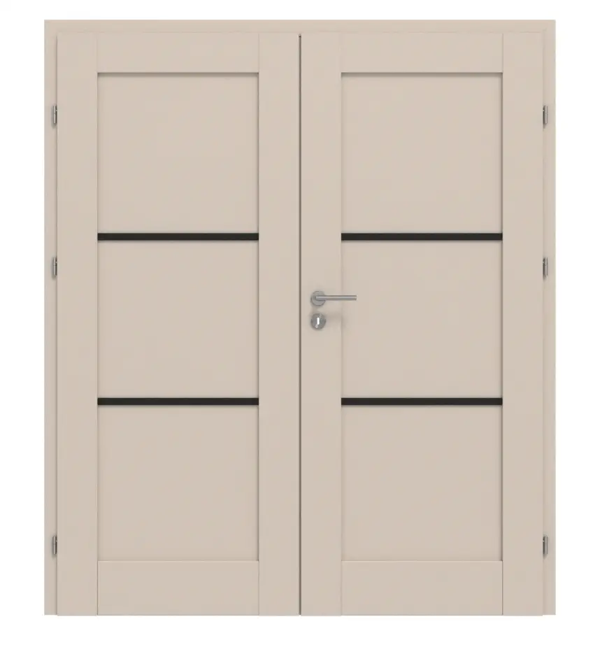 CLASSEN drzwi dwuskrzydłowe Mamba M2 Uni Kaszmir Iridium z ościeżnicą