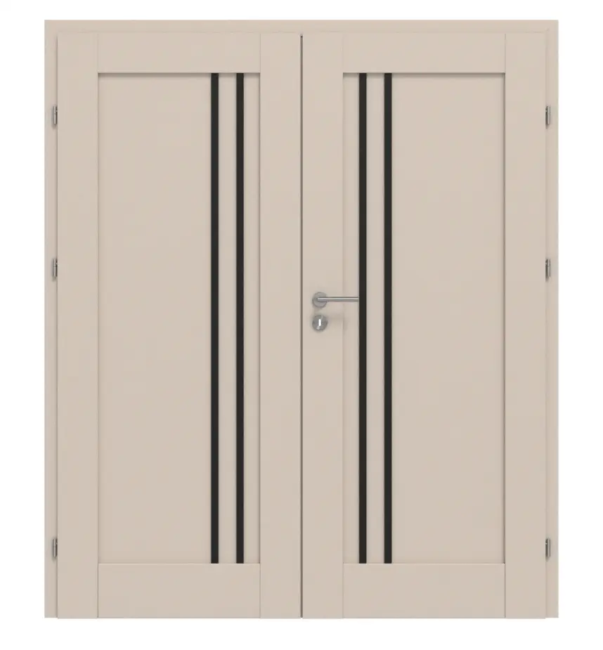 CLASSEN drzwi dwuskrzydłowe Mamba M4 Uni Kaschmir Iridium z ościeżnicą