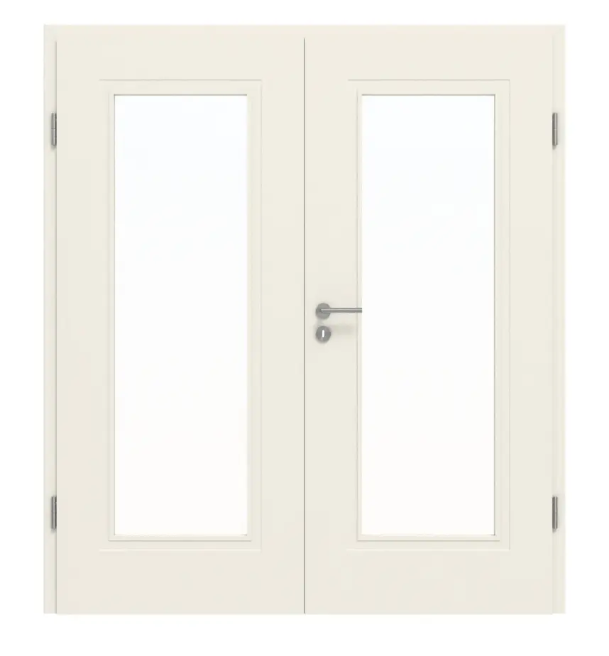 GARANT drzwi dwuskrzydłowe Milano biały lakier z przeszkleniem ML1 z ościeżnicą