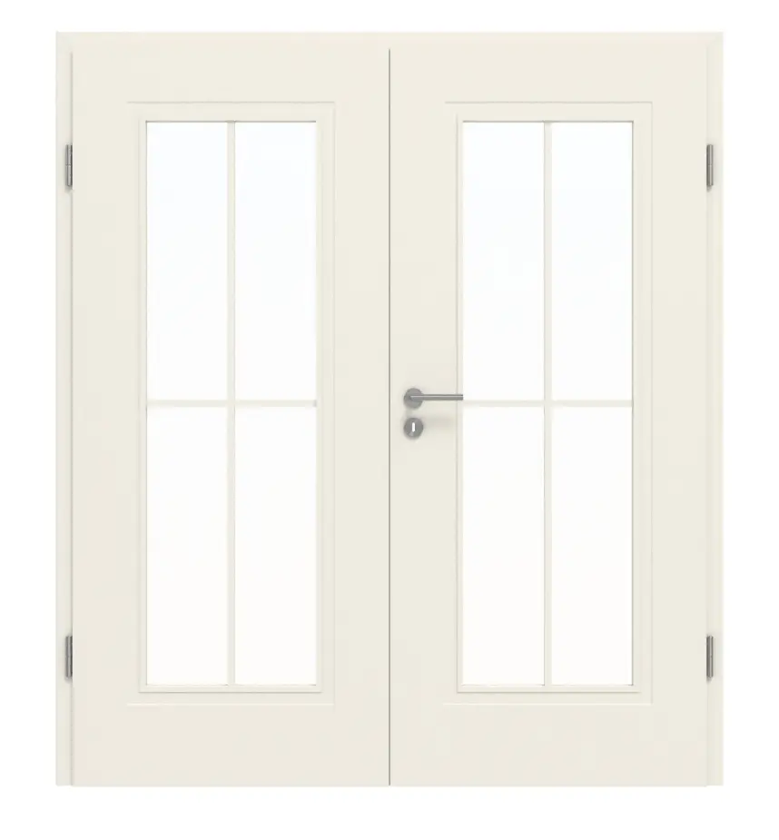Garant drzwi dwuskrzydłowe Milano biały lakier z przeszkleniem ML1 szpros SP0 z ościeżnicą