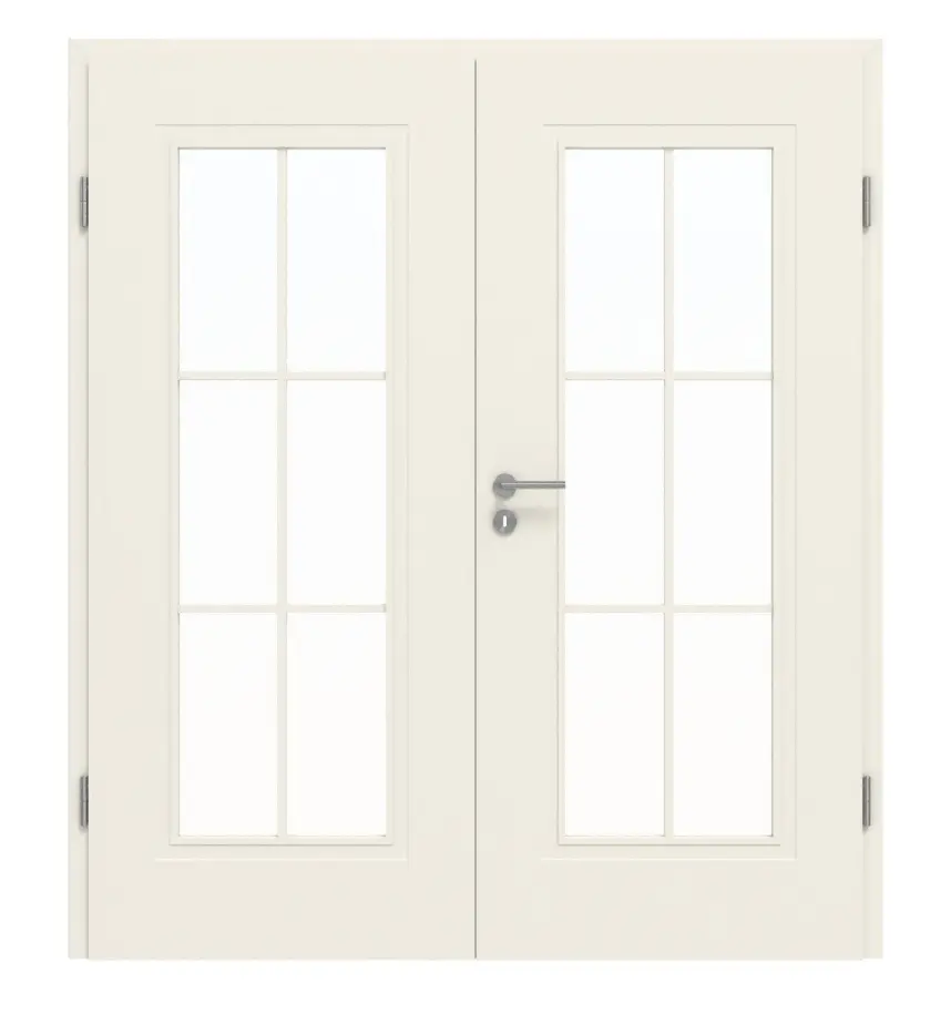 GARANT drzwi dwuskrzydłowe Milano biały lakier z przeszkleniem ML1 szpros SP4 z ościeżnicą
