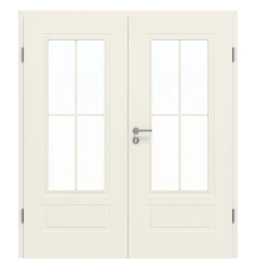 GARANT drzwi dwuskrzydłowe Milano biały lakier z przeszkleniem ML2/1 szprosem SP0 z ościeżnicą