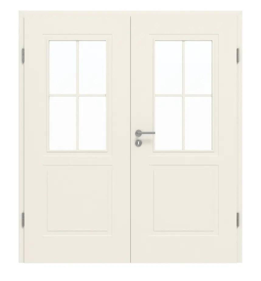 GARANT drzwi dwuskrzydłowe Milano biały lakier z przeszkleniem ML2 szprosem SP0 z ościeżnicą